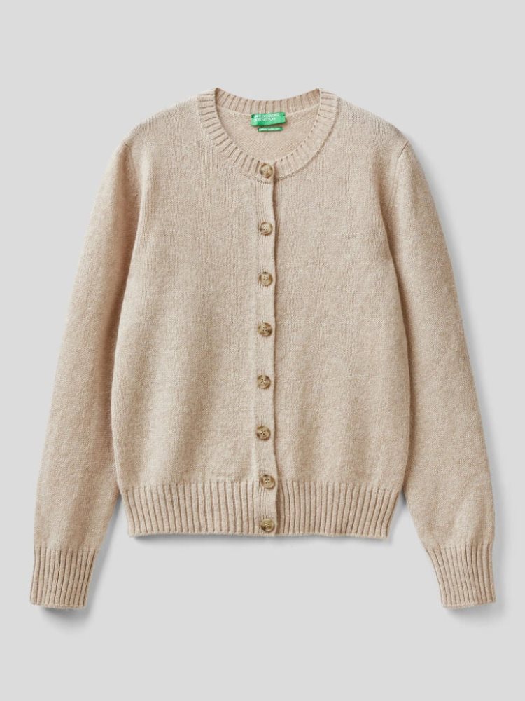 Nude Women's Benetton Pure Shetland Wool Cardigan | AU367528