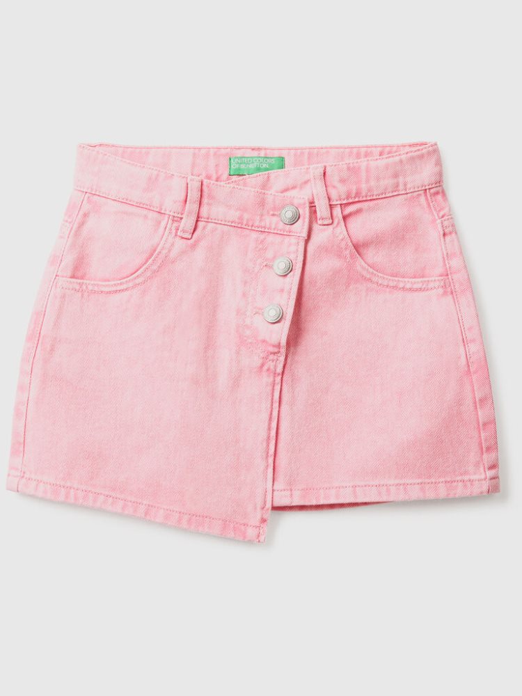 Pink Kids\' Benetton Buttons Mini Skirts | AU824296