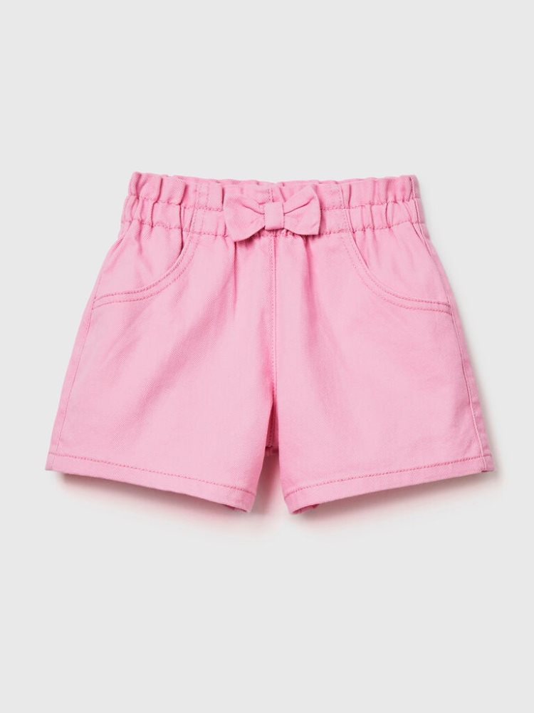 Pink Kids\' Benetton Elastic Waist Shorts | AU011728