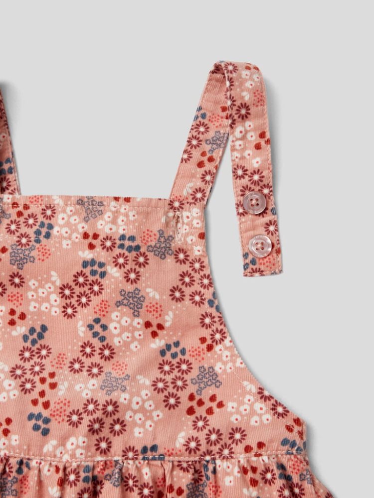 Pink Kids' Benetton Floral Dungaree Skirts | AU165436