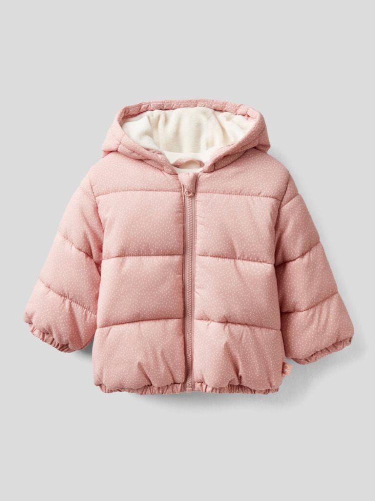 Pink Kids\' Benetton Patterned Zip And Hood Jackets | AU538659