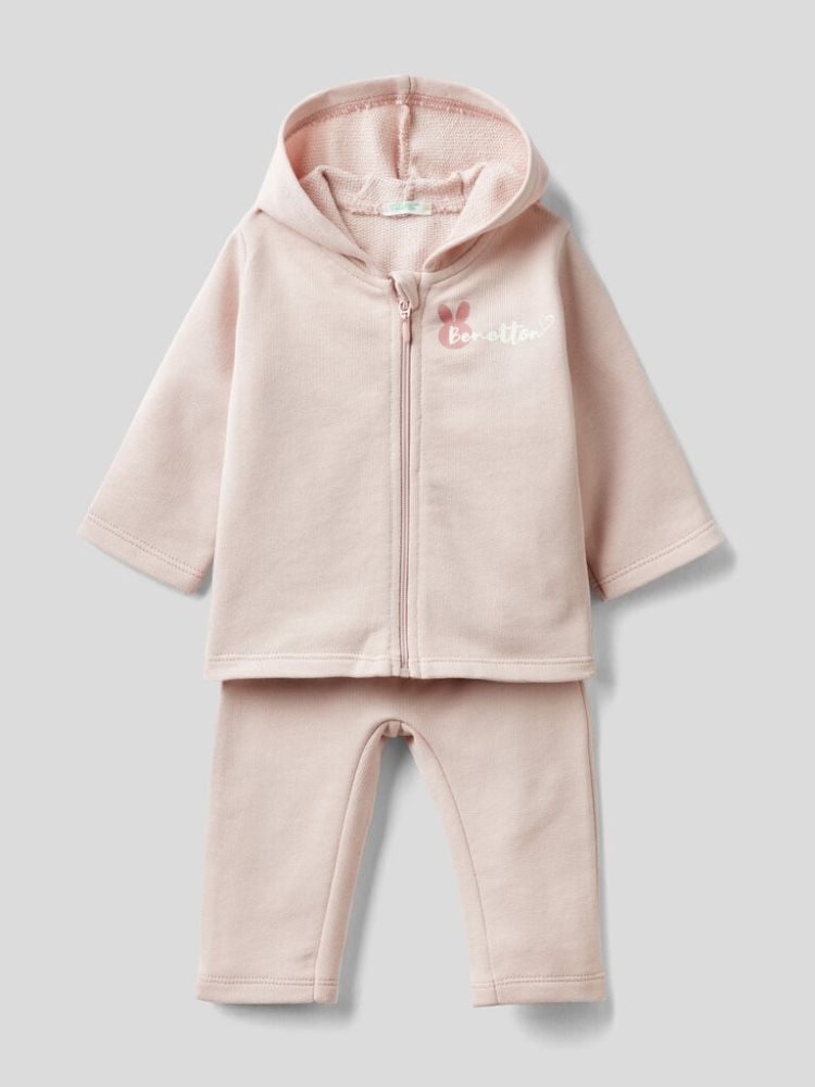 Pink Kids\' Benetton Set Warm Organic Cotton Outfit | AU350007