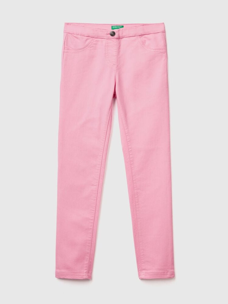 Pink Kids\' Benetton Super Skinny Trousers | AU112231