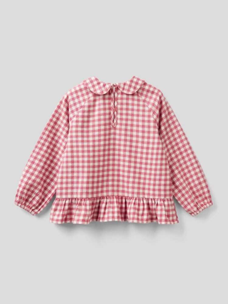 Pink Kids' Benetton Vichy Flannel Shirts | AU355234