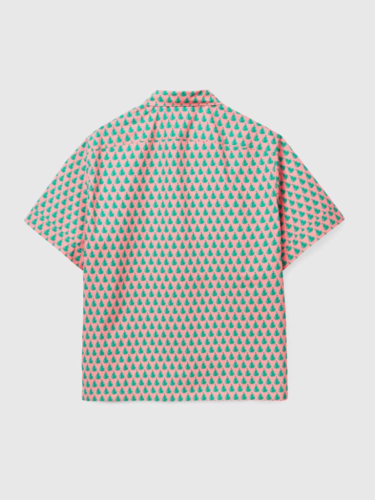 Pink Men's Benetton Pear Pattern Shirts | AU558715