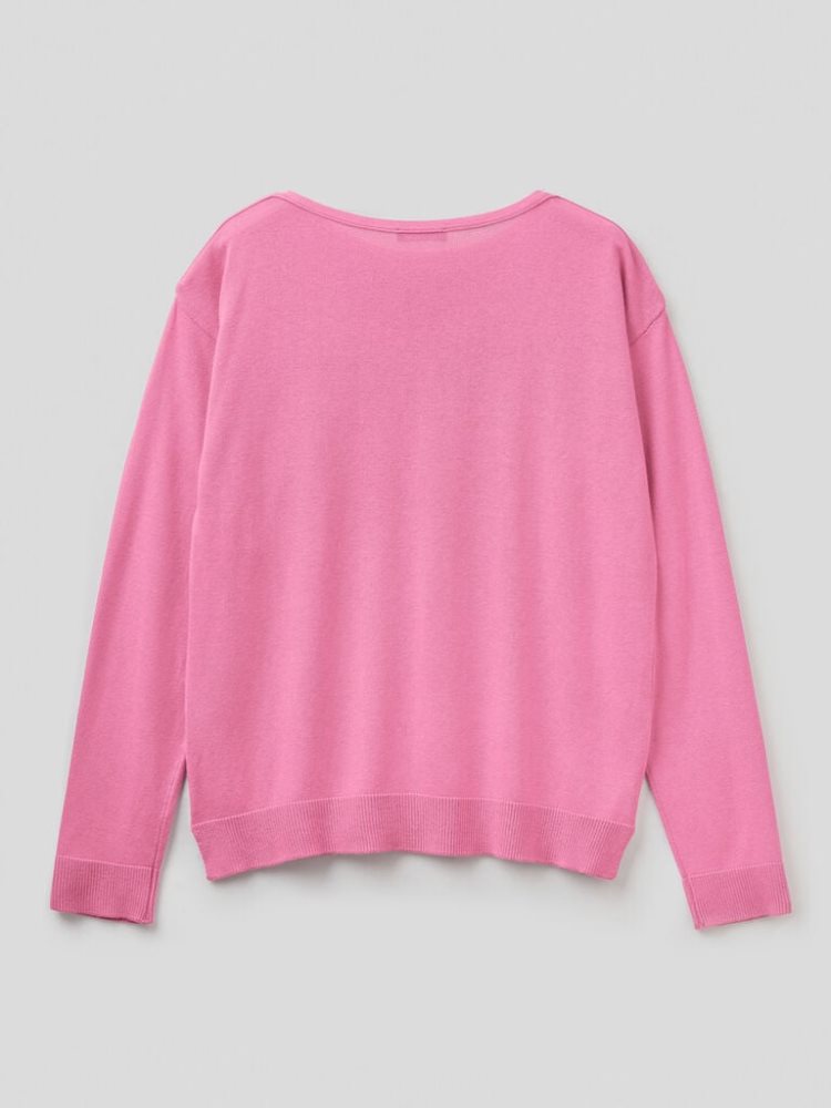 Pink Women's Benetton Boat Neck Sweaters | AU563218