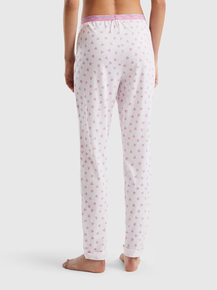 Pink Women's Benetton Heart Warm Cotton Blend Trousers | AU680756