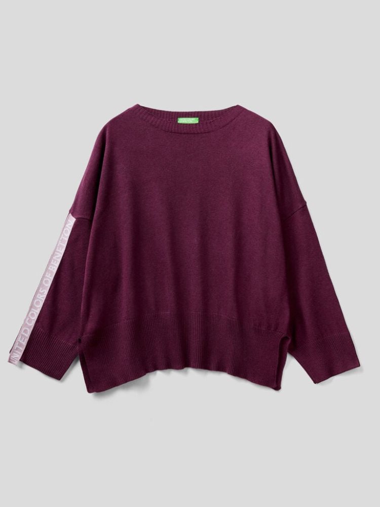 Plum Women's Benetton Boxy Fit Logo Band Sweaters | AU858315