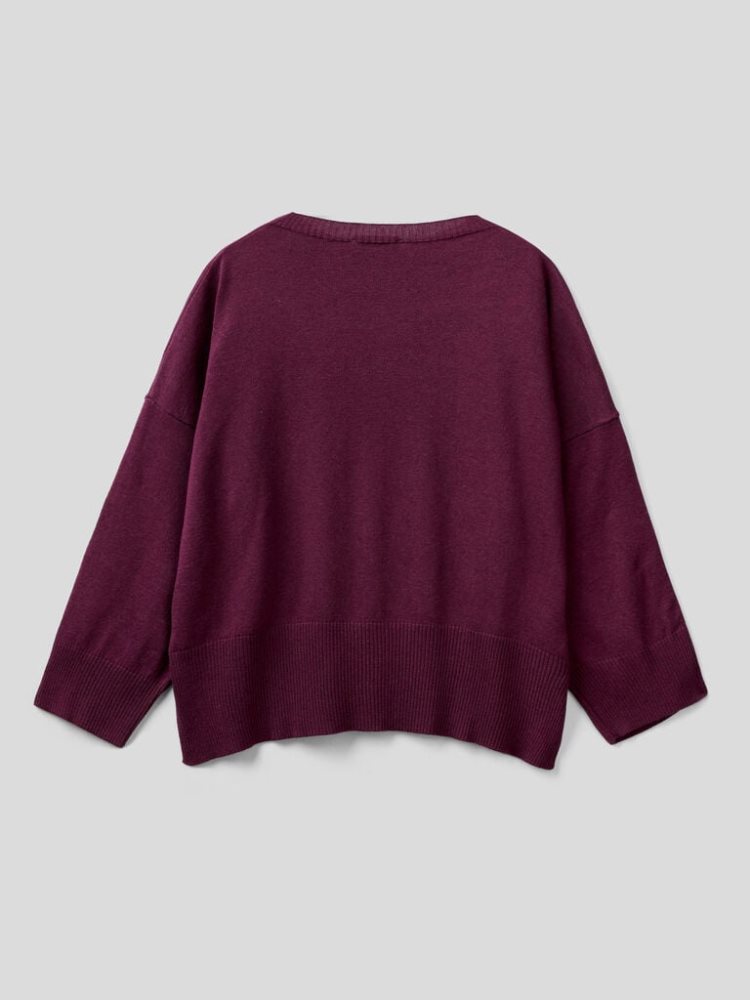 Plum Women's Benetton Boxy Fit Logo Band Sweaters | AU858315