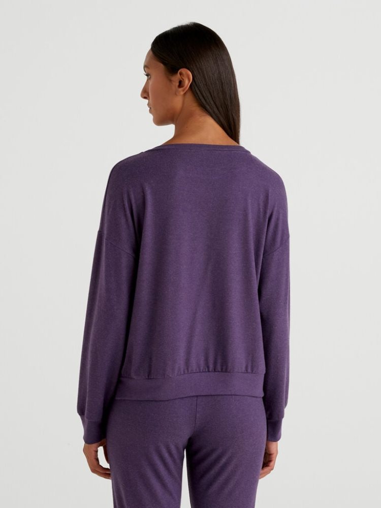 Plum Women's Benetton Flowy Long Sleeve T Shirts | AU463781