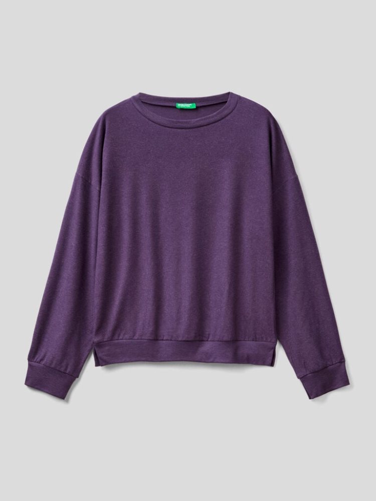 Plum Women's Benetton Flowy Long Sleeve T Shirts | AU463781