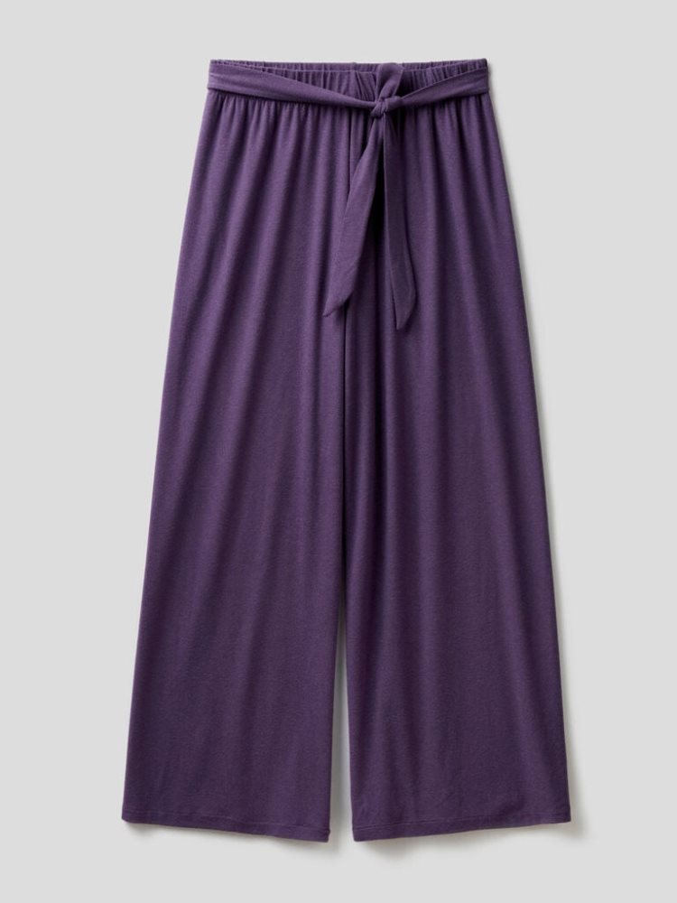 Plum Women's Benetton Flowy Wide Leg Trousers | AU726778