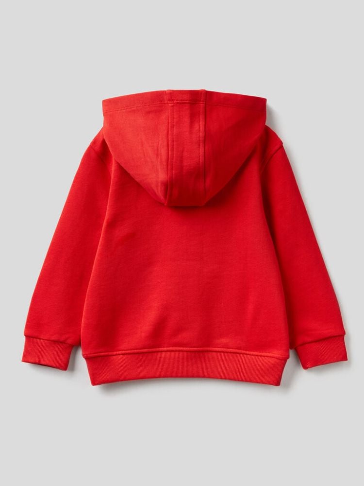 Red Kids' Benetton Kangaroo Pocket Hoodie | AU858673