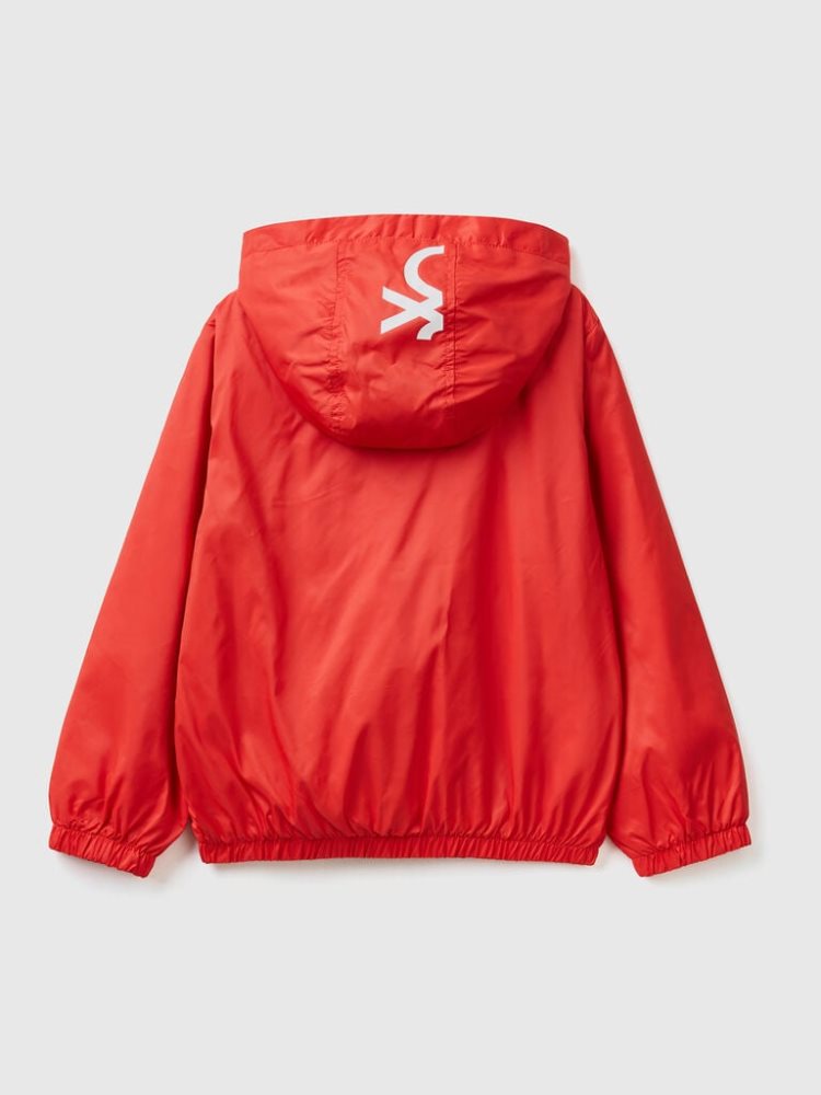 Red Kids' Benetton Light Hood Jackets | AU800017