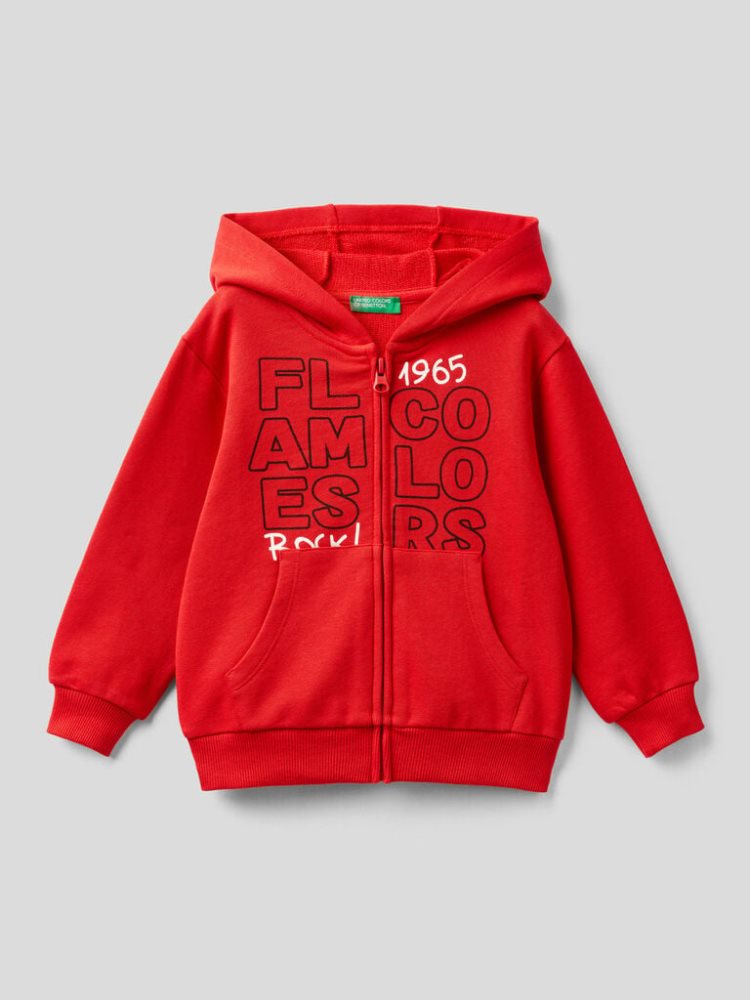 Red Kids\' Benetton Organic Cotton Hood Hoodie | AU936833