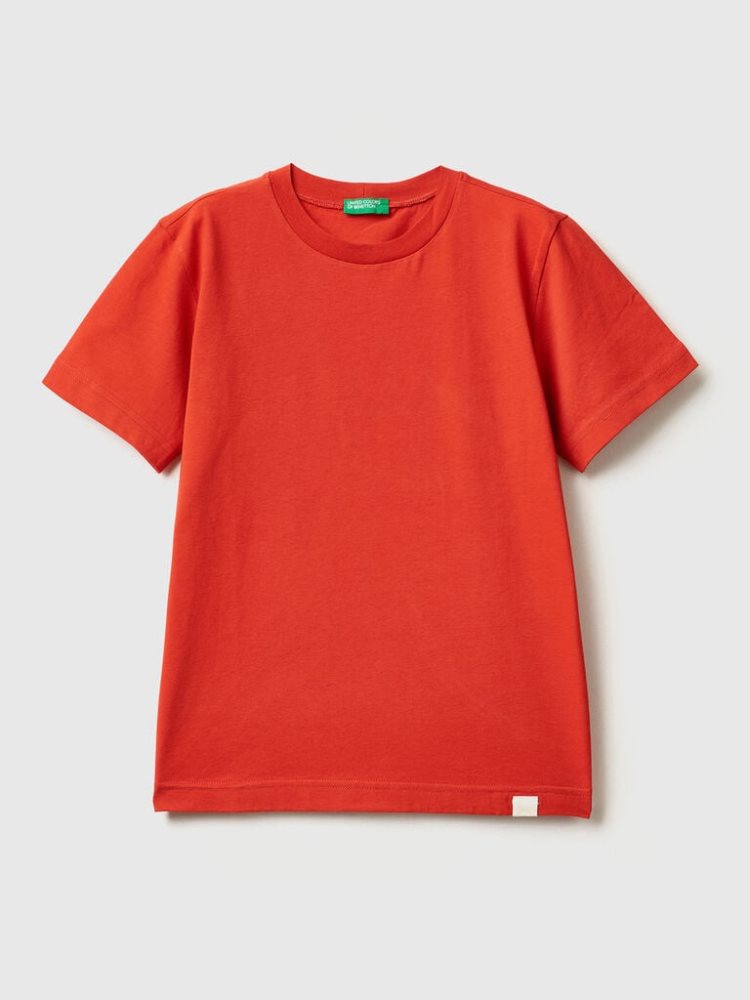 Red Kids\' Benetton Organic Cotton Short Sleeve T-shirts | AU161548