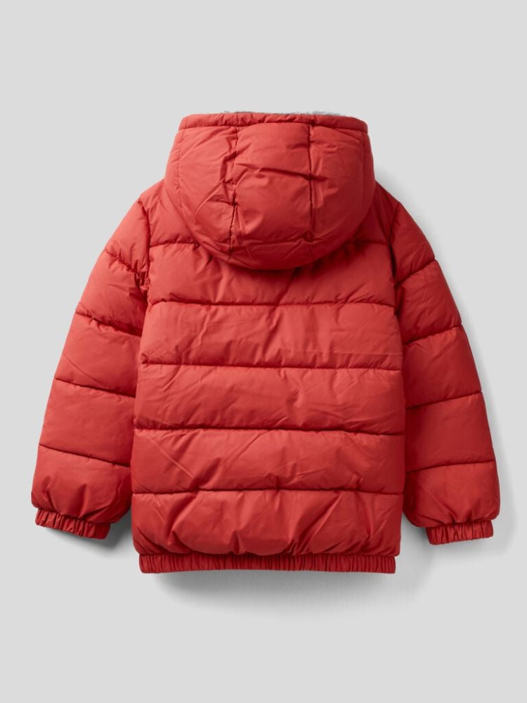 Red Kids' Benetton Padded Teddy Interior Jackets | AU786409