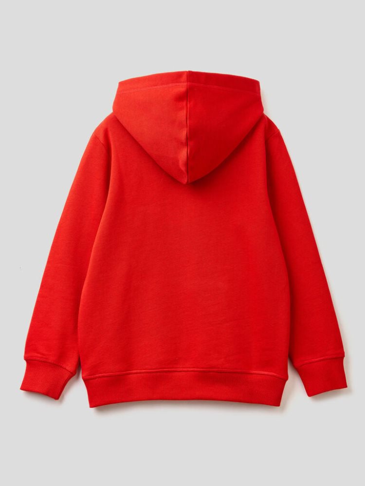 Red Kids' Benetton Printed Hoodie | AU945527