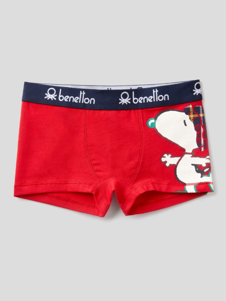 Red Kids\' Benetton Snoopy Christmas Boxers | AU968705