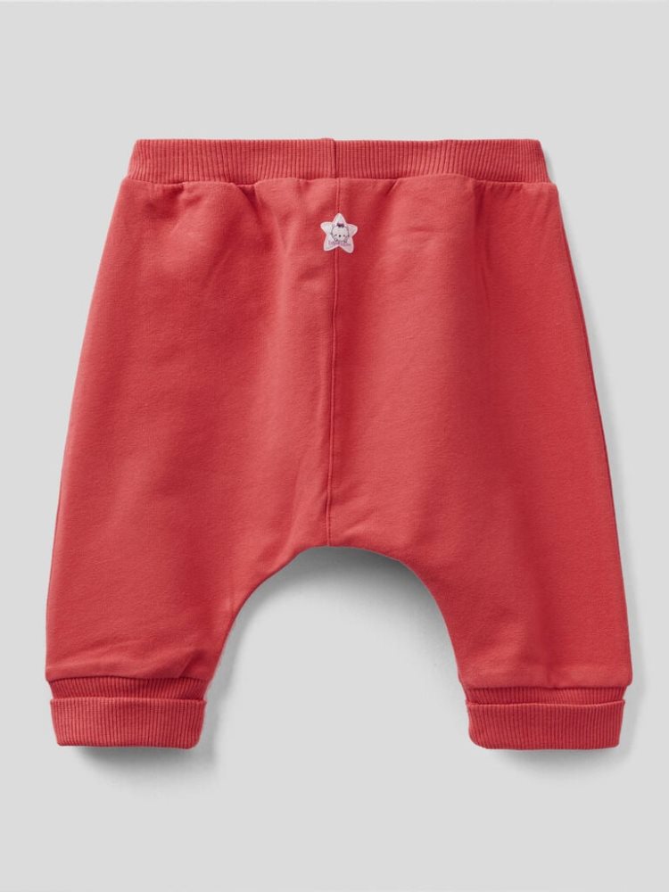 Red Kids' Benetton Warm Organic Stretch Cotton Trousers | AU453267