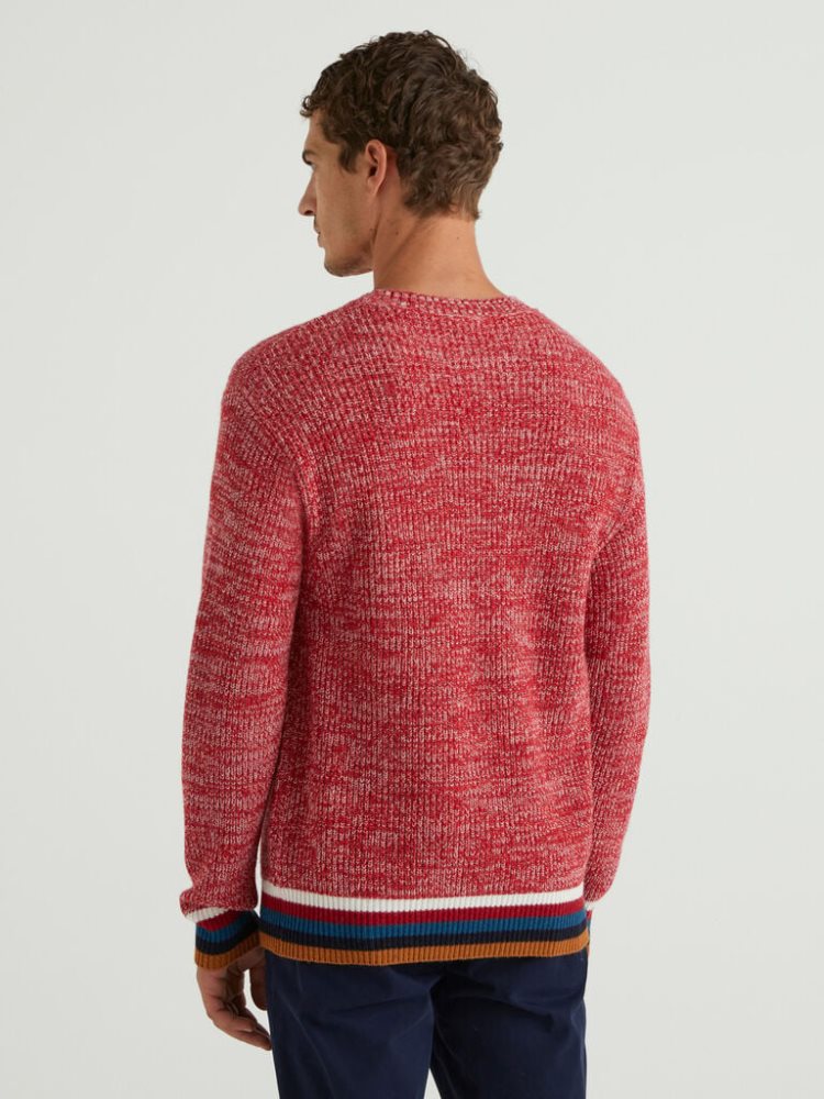 Red Men's Benetton Cashmere Blend Crew Neck Sweaters | AU632552