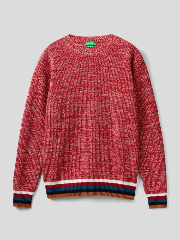 Red Men's Benetton Cashmere Blend Crew Neck Sweaters | AU632552