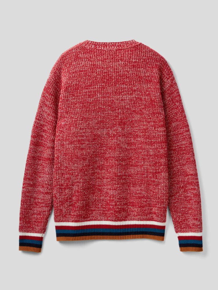 Red Men's Benetton Cashmere Blend Crew Neck Sweaters | AU632552