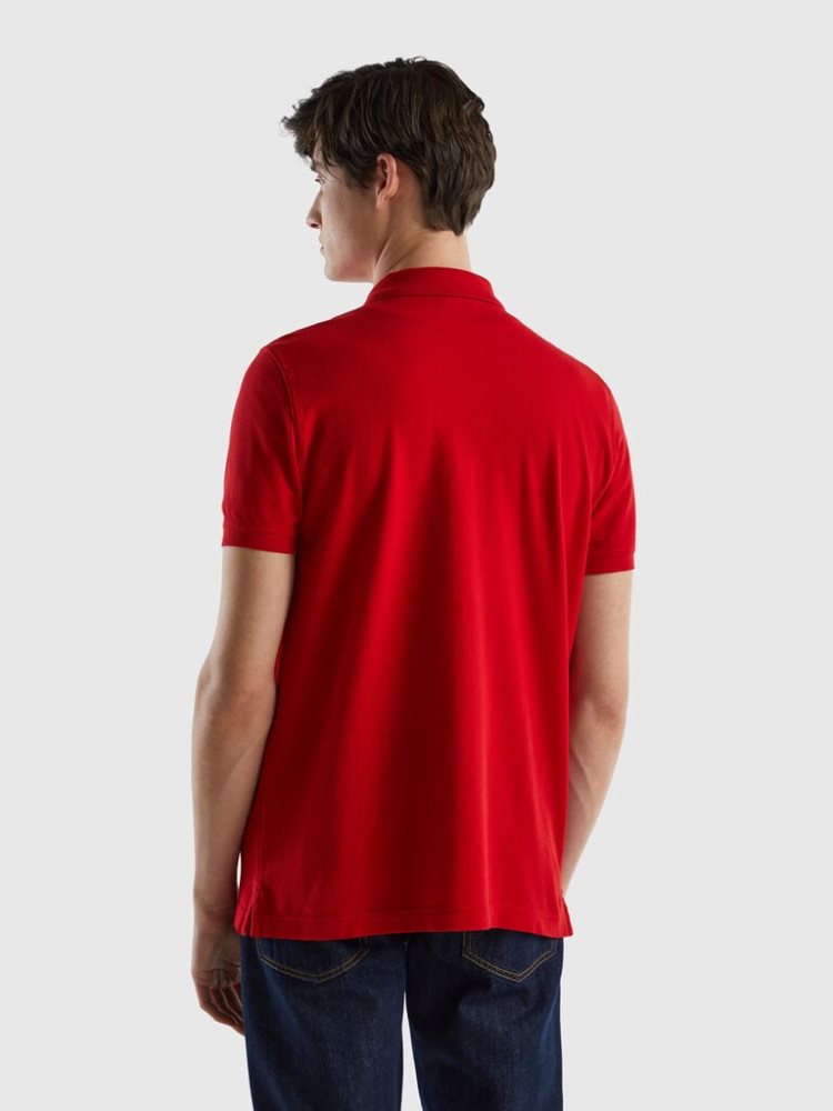 Red Men's Benetton Regular Fit Short Sleeve Polos | AU951162