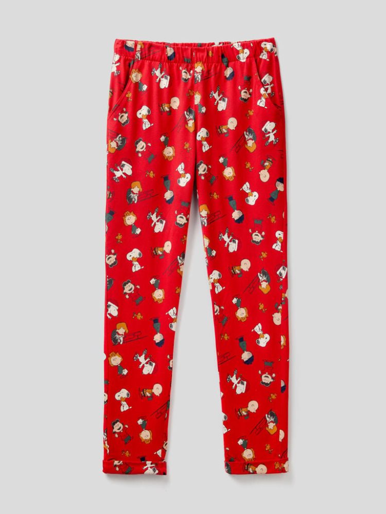 Red Women's Benetton Peanuts Christmas Trousers | AU125230