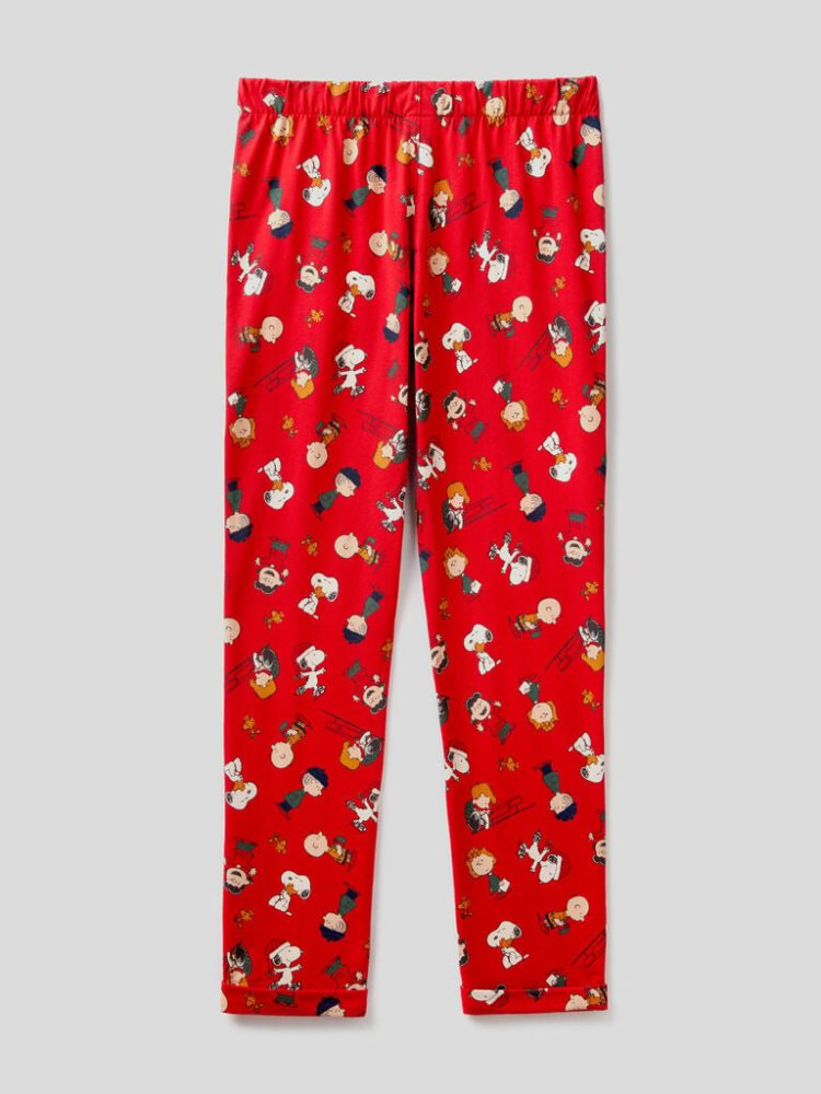 Red Women's Benetton Peanuts Christmas Trousers | AU125230