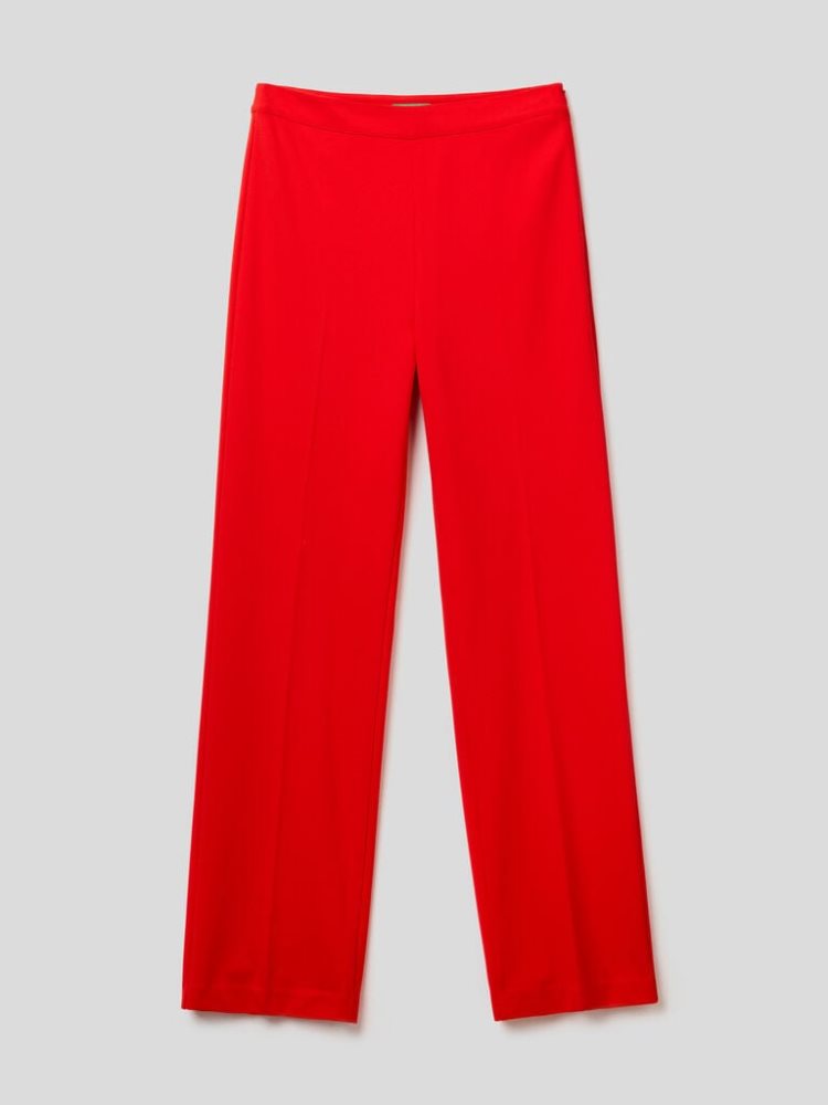 Red Women's Benetton Straight Cut Classic Trousers | AU395200