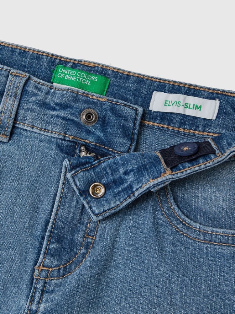 Sky Blue Kids' Benetton Eco-recycle Slim Fit Jeans | AU327040