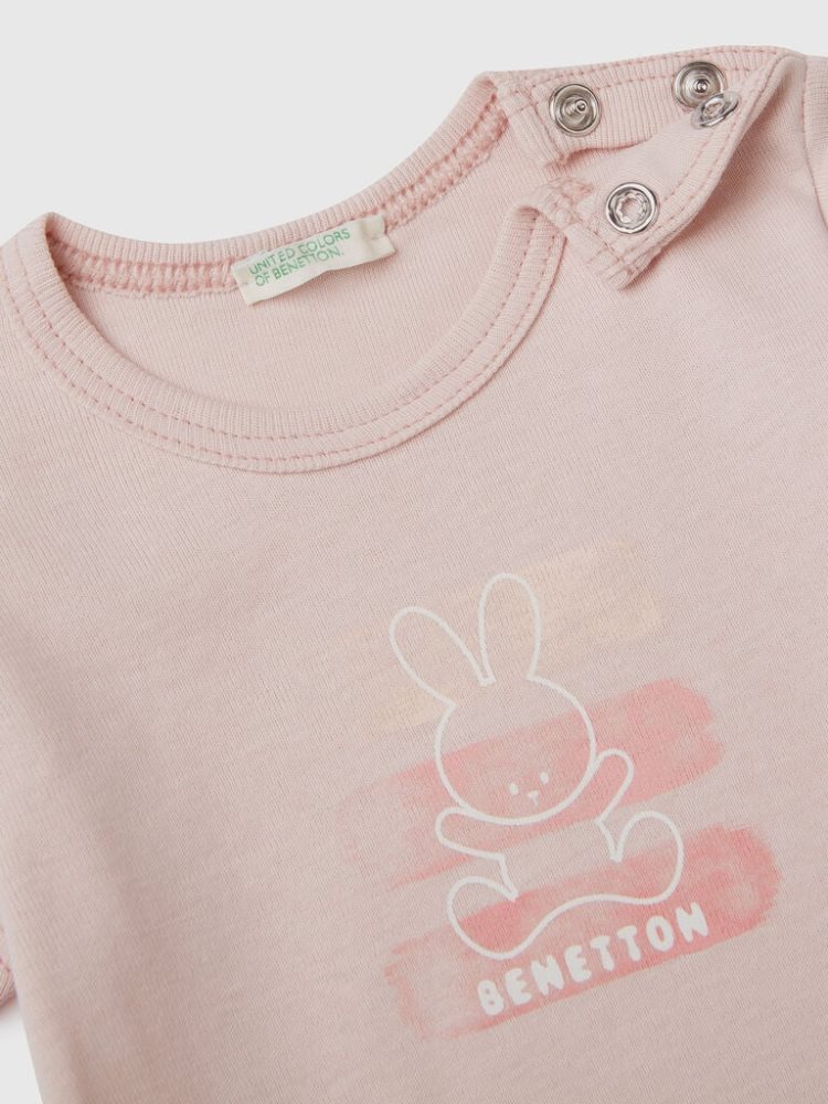 Soft Pink Kids' Benetton 100% Organic Cotton T Shirts | AU320601