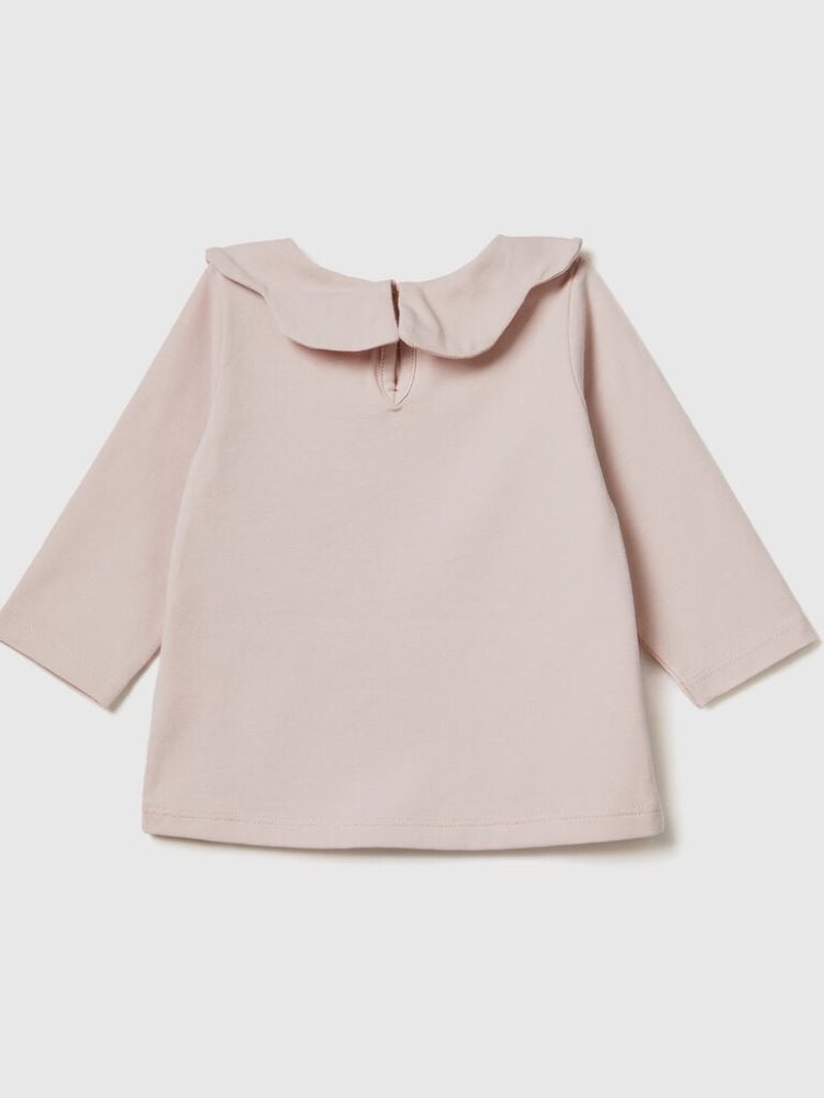 Soft Pink Kids' Benetton Long Sleeve Collar T Shirts | AU871626