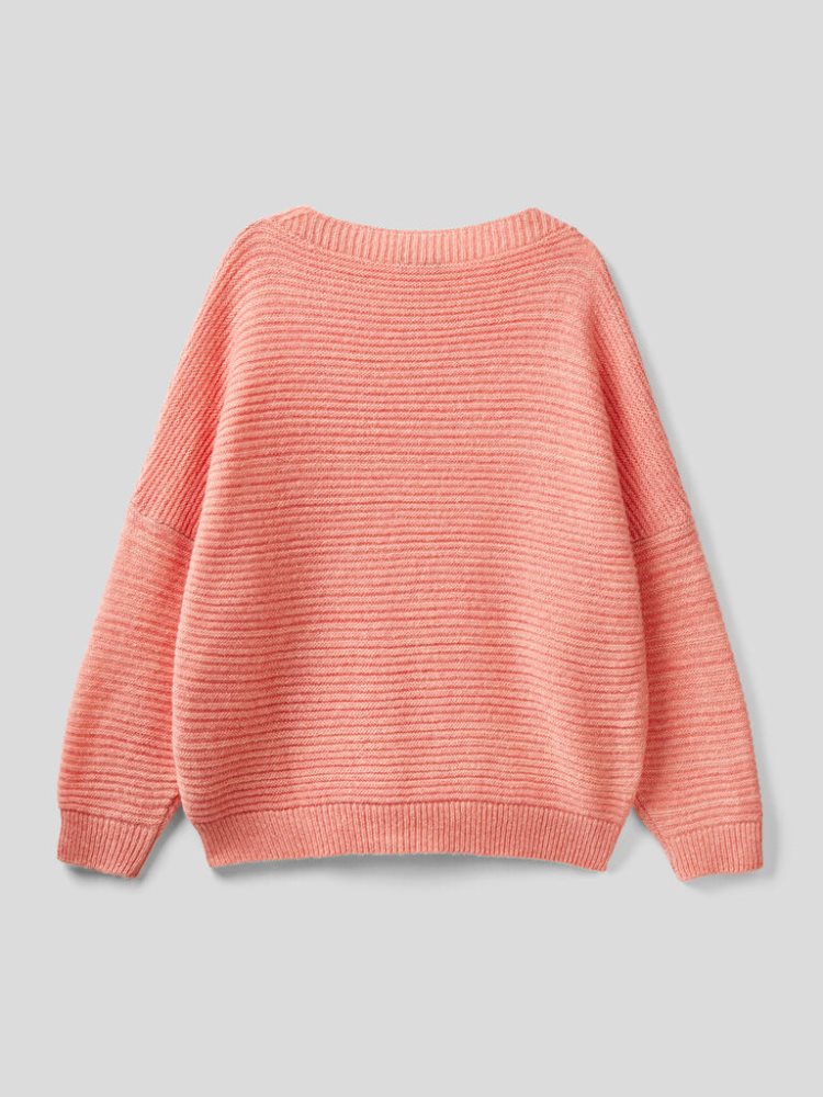 Strawberry Women's Benetton Boxy Fit Wool Blend Crew Neck Sweaters | AU742516