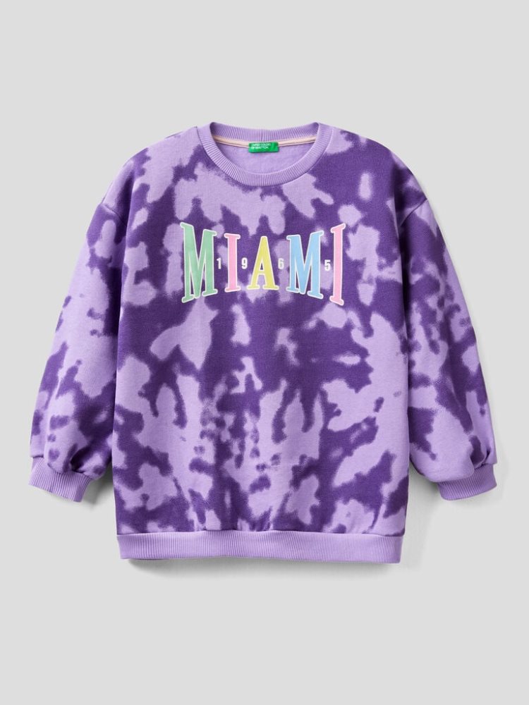 Violet Kids\' Benetton Tie-dye Long Sleeve Sweatshirt | AU422325