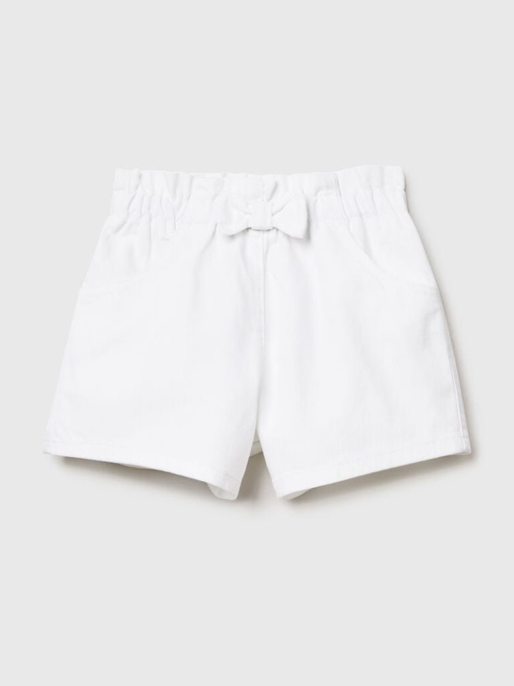 White Kids\' Benetton Elastic Waist Shorts | AU817504