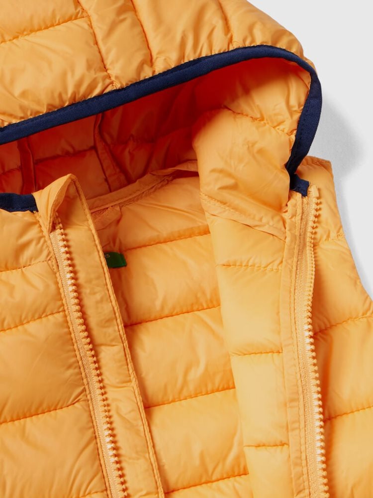 Yellow Kids' Benetton Padded Hood Jackets | AU155089