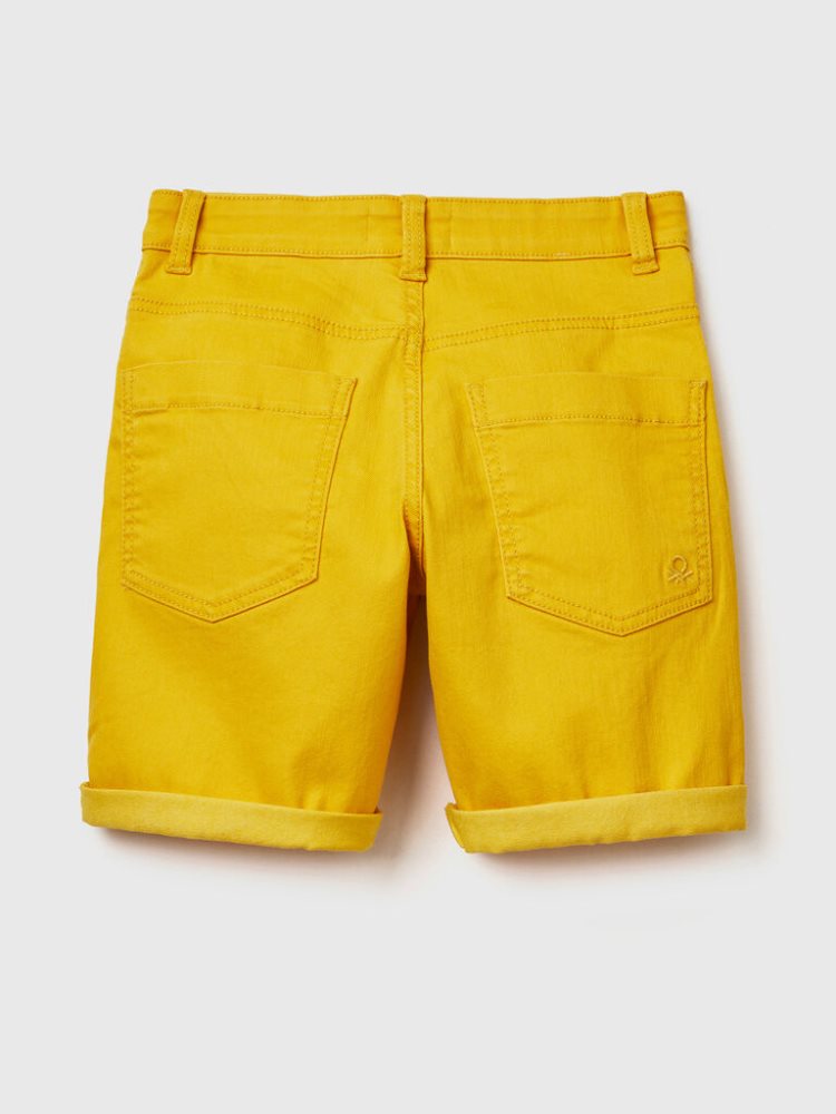 Yellow Kids' Benetton Slim Fit Bermudas | AU212173