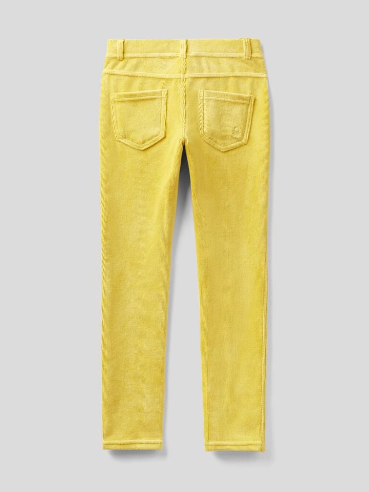 Yellow Kids' Benetton Super Skinny Chenille Trousers | AU199181