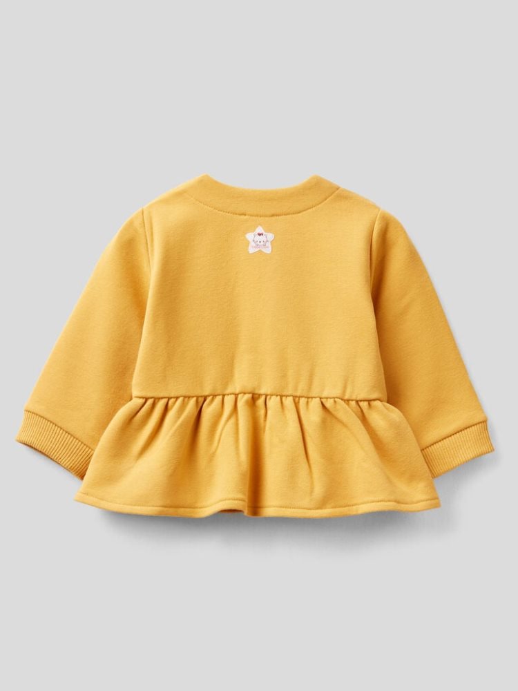 Yellow Kids' Benetton Warm Ruffles Hoodie | AU032027