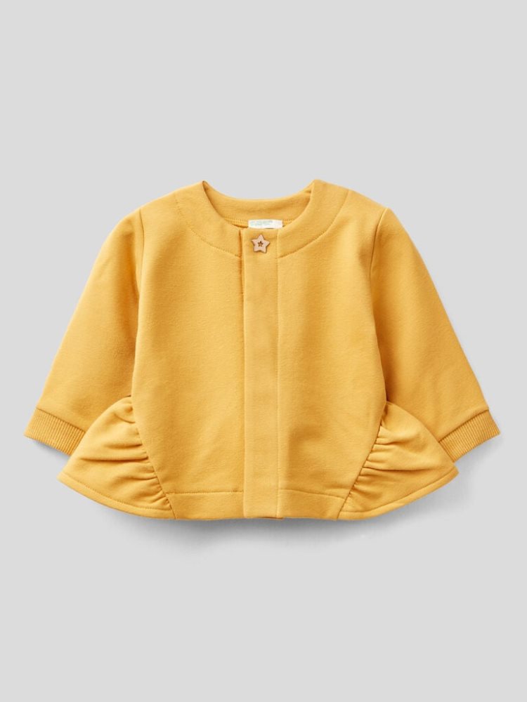 Yellow Kids\' Benetton Warm Ruffles Hoodie | AU032027