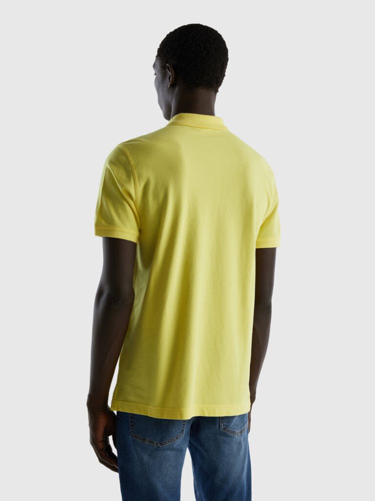 Yellow Men's Benetton Regular Fit Short Sleeve Polos | AU705124